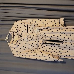 kate spade pink and black polka dot pajama set size large